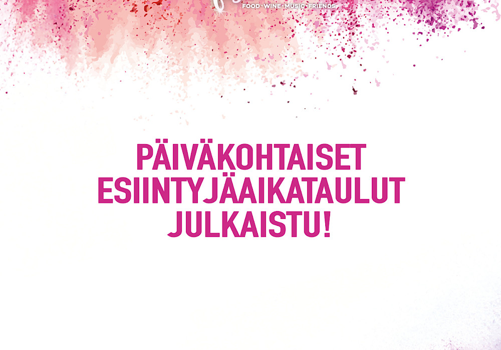 Päiväkohtaiset esiintyjäaikataulut on julkaistu!